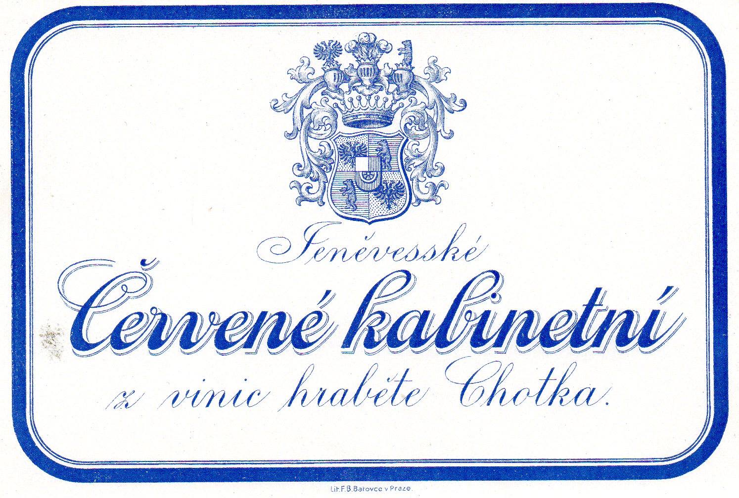 Červené kabinetní z vinic hraběte Chotka